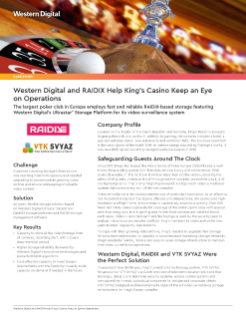 Case Study: Western Digital and RAIDIX Help King's Casino Keep an Eye on Operations